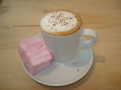 raspberry marshmallows and a good latte